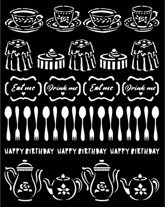 Stamperia dikke stencil-Alice Sweety